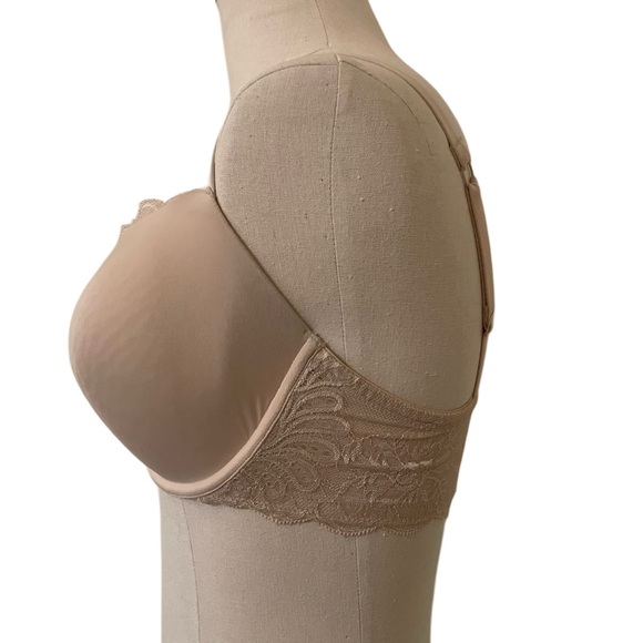 Le Mystère Nude Lace Underwire Sophia T Shirt Bra 34DDD Full Figure Like NEW 34F - Picture 3 of 7